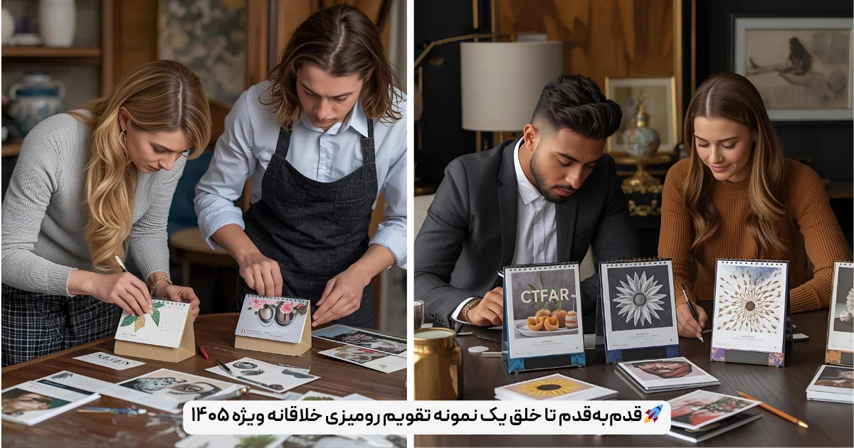 قدم‌به‌قدم تا خلق یک نمونه تقویم رومیزی خلاقانه