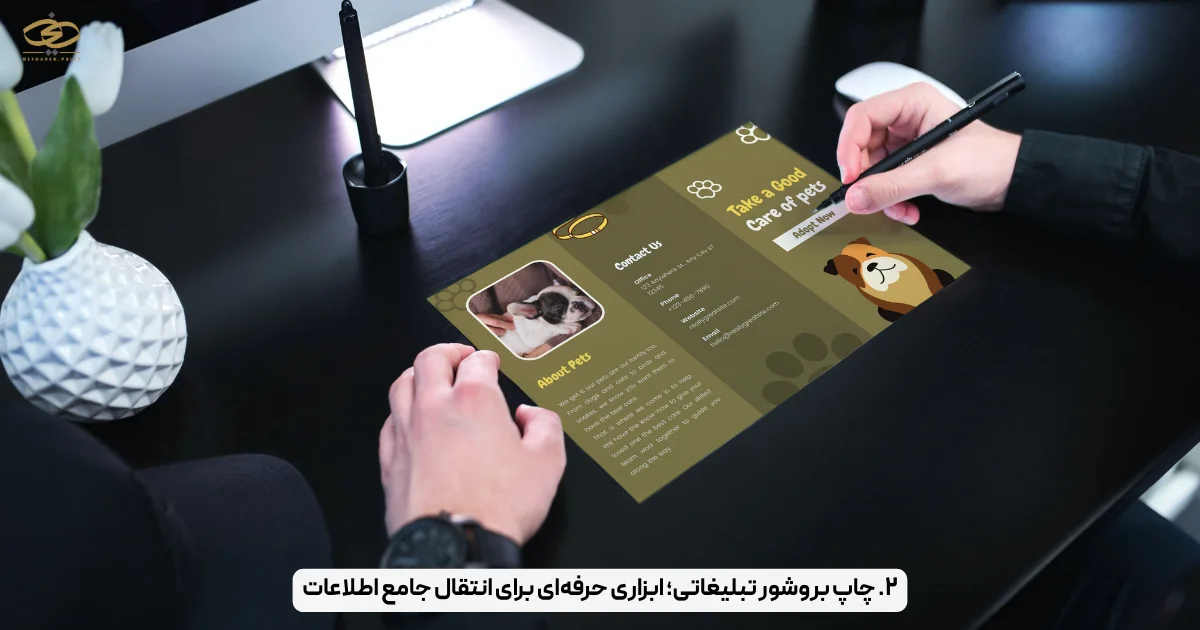 ۲. چاپ بروشور تبلیغاتی؛ ابزاری حرفه‌ای برای انتقال جامع اطلاعات