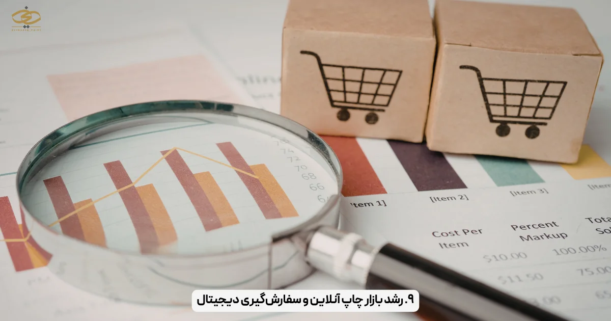 ۹. رشد بازار چاپ آنلاین و سفارش‌گیری دیجیتال