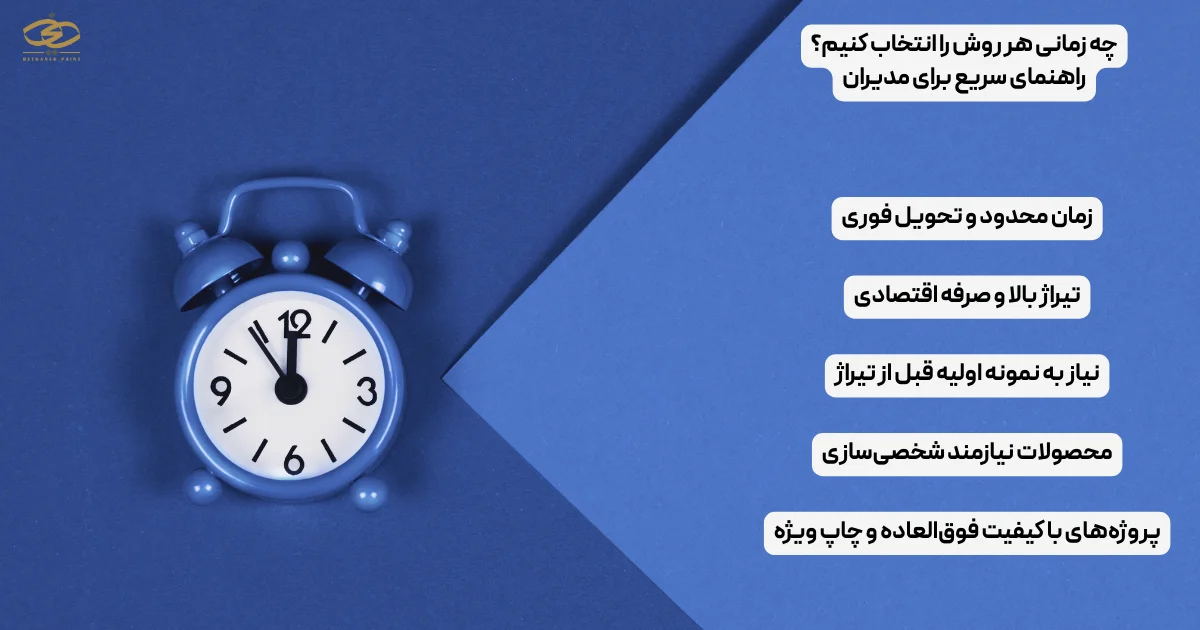 چه زمانی هر روش را انتخاب کنیم؟ راهنمای سریع برای مدیران